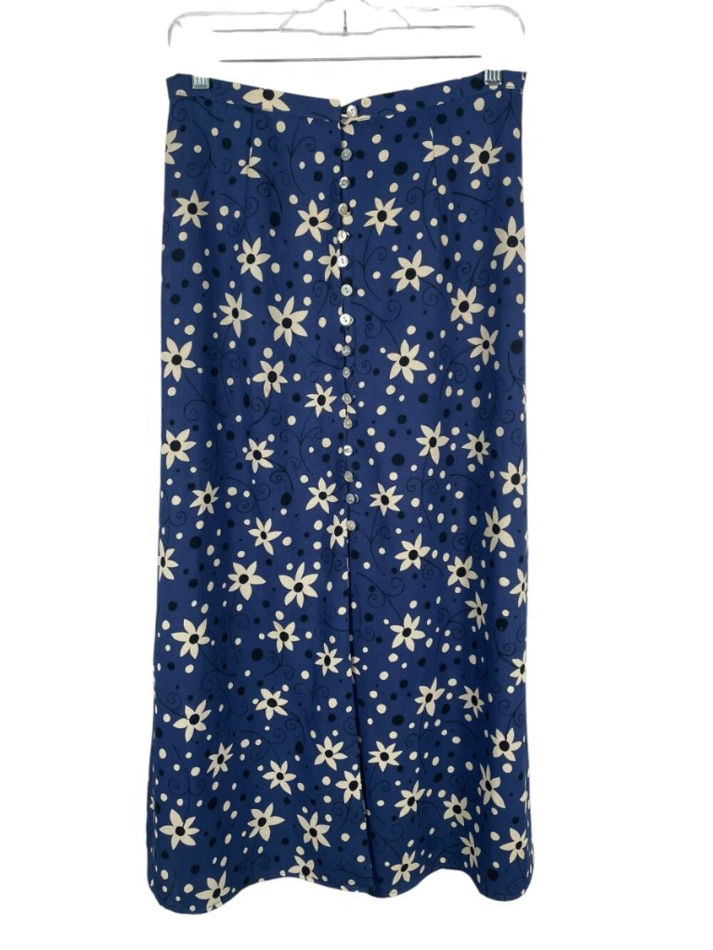 Vintage Jonathan Martin Rayon Floral Button Front Midi Skirt USA Medium - Picture 11 of 11